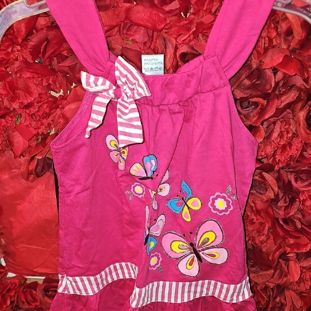 G & J Pink Butterfly Kids Tank Top Size 8